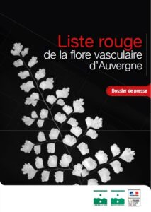 Page de couverture du dossier de presse de la liste rouge de la flore vasculaire d'Auvergne