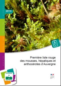 Page de couverture de la liste rouge des bryophytes d'Auvergne