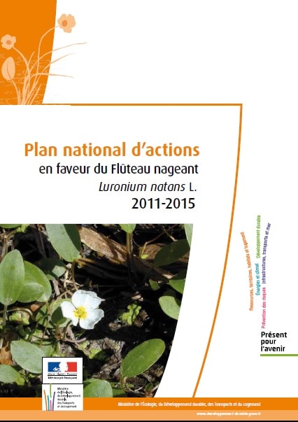 Page de couverture du Plan National d'Actions en faveur du Flûteau nageant