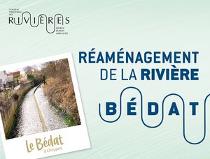 Bedat - Première opération de restauration des cours d'eau artificialisés dans la traversée des bourgs de Limagne, couvrant environ 1 km (Puy-de-Dôme)