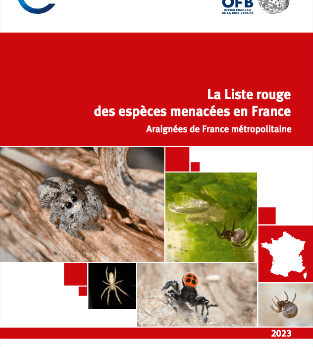 Page de couverture de la liste rouge nationale des araignées de France métropolitaine
