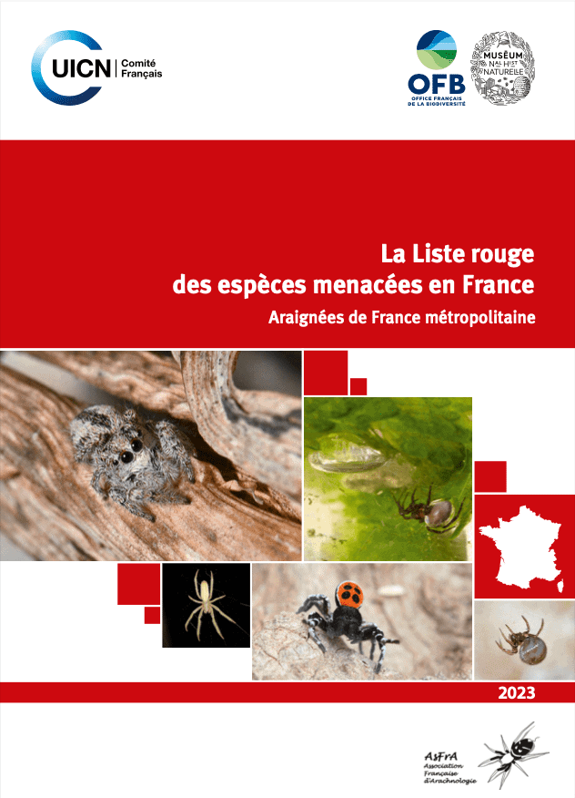 Page de couverture de la liste rouge nationale des araignées de France métropolitaine