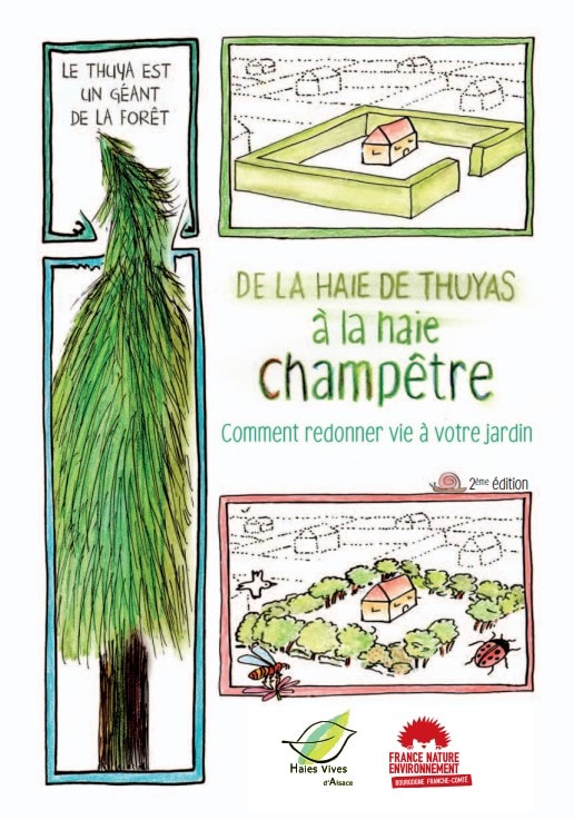 Page de garde du livret de la haie de thuyas à la haie champêtre éditée par Haies vives d'Alsace