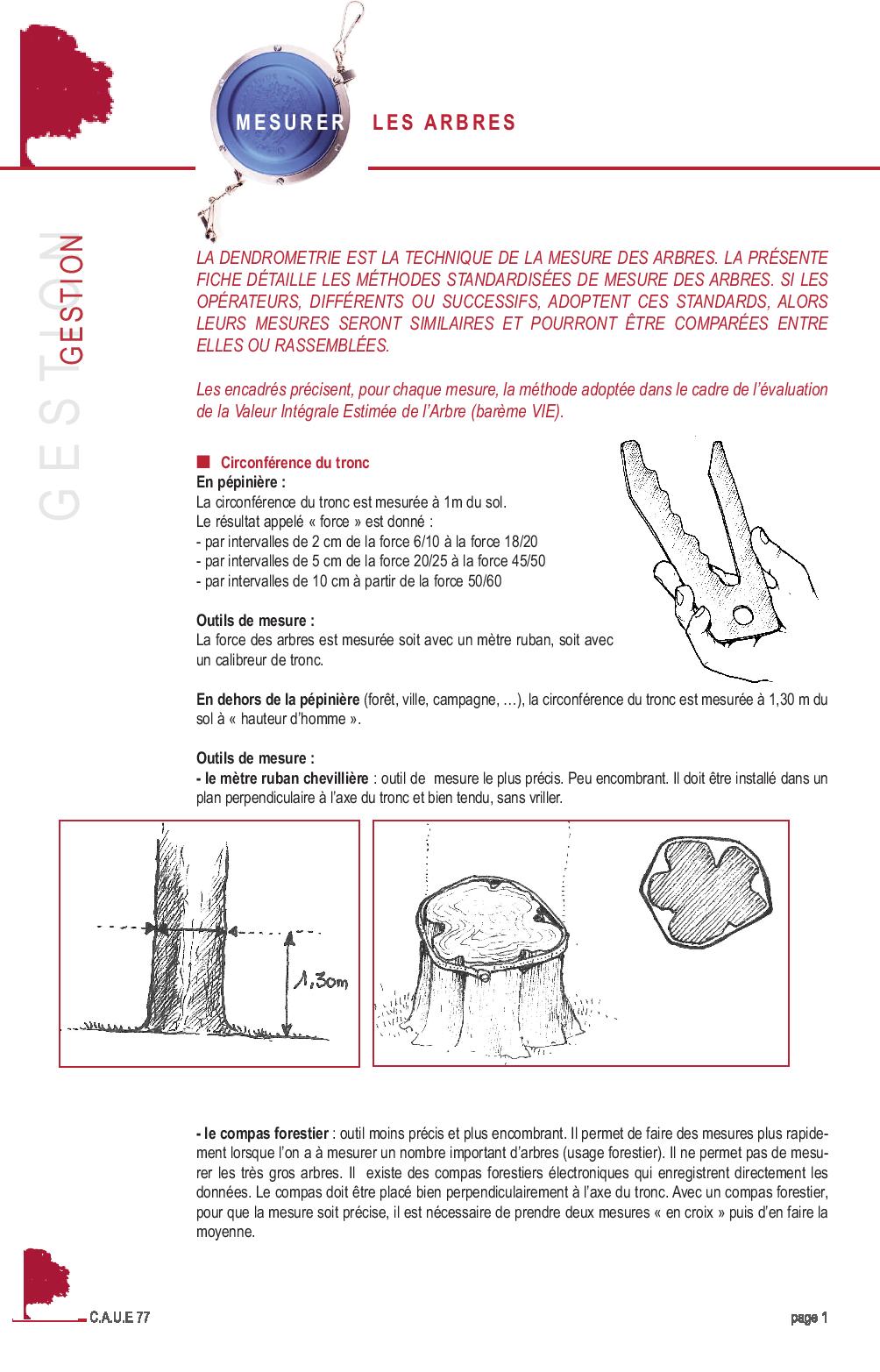 Mesurer un arbre - fiche technique - CAUE 77 - Observatoire de la ...