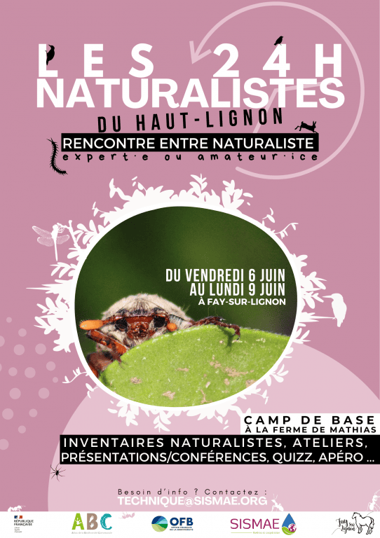 Affiche des 24h naturalistes du Haut-Lignon du 6 au 9 juin 2025