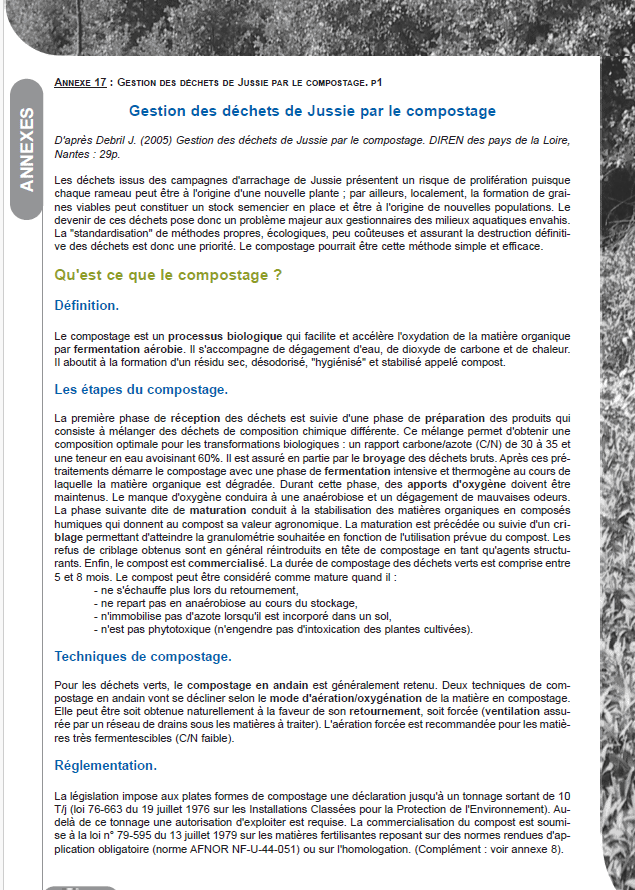 première de couverture fiche technique compostage jussie