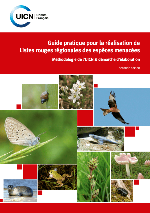Page de couverture du guide pratique pour l'élaboration de listes rouges régionales (UICN France, 2018)