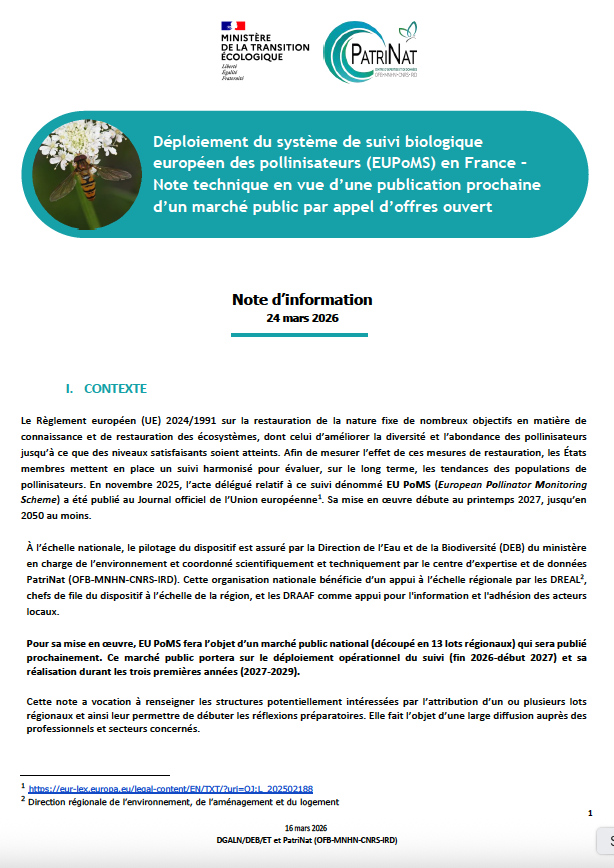 Page de couverture de la note d'information EUPoMS