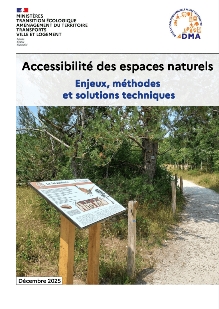 Page de couverture du guide Accessibilité des espaces naturels