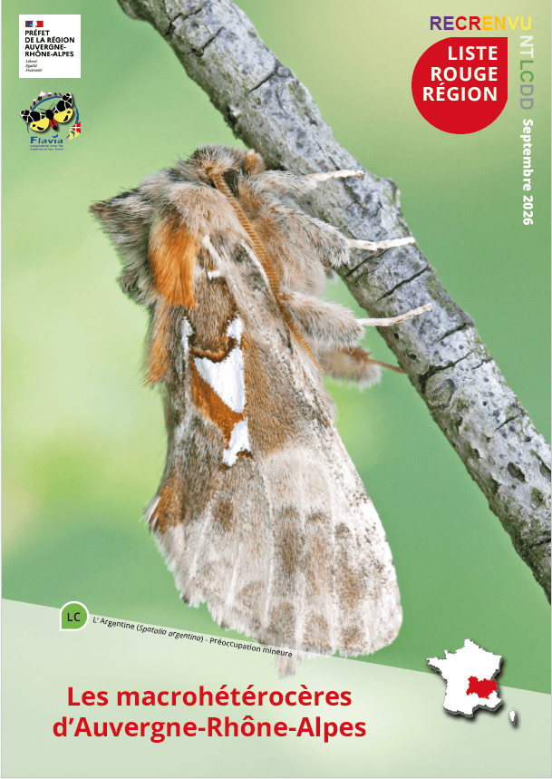 Page de couverture de la Liste Rouge Régionale des macrohétérocères en Auvergne-Rhône-Alpes